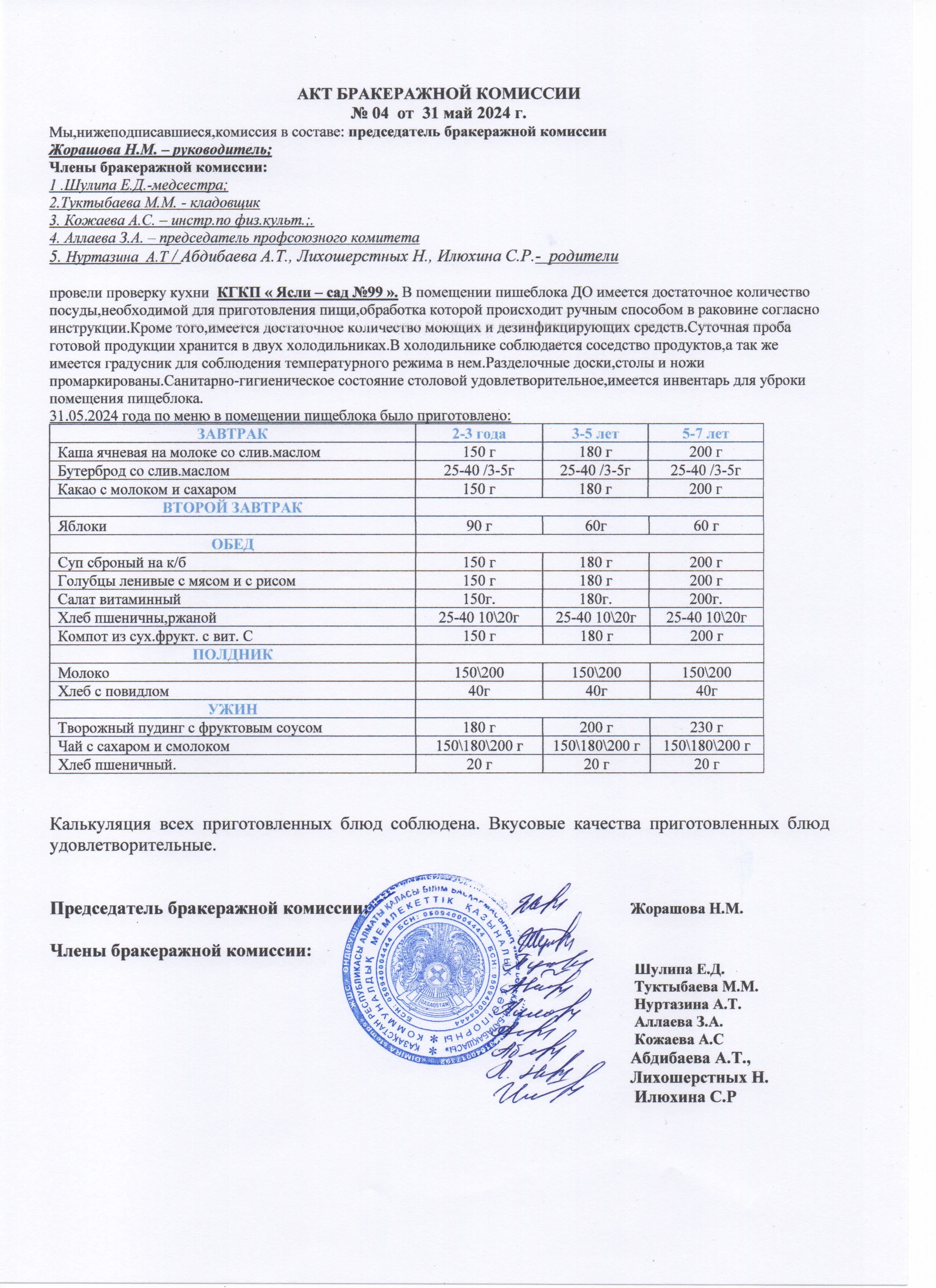 АКТ ЗАСЕДАНИЯ БРАКЕРАЖНОЙ КОМИССИИ МАЙ